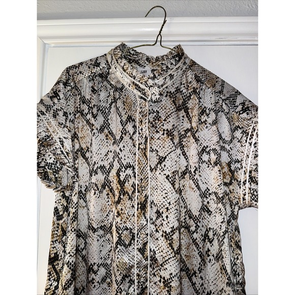 Cabi Womens Fall‎ Snake Print Button Front Midi Shirt Dress M - Picture 4 of 7